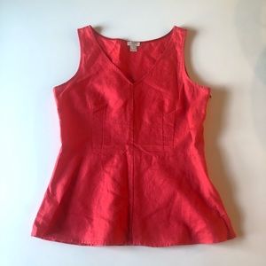 J CREW peplum coral top